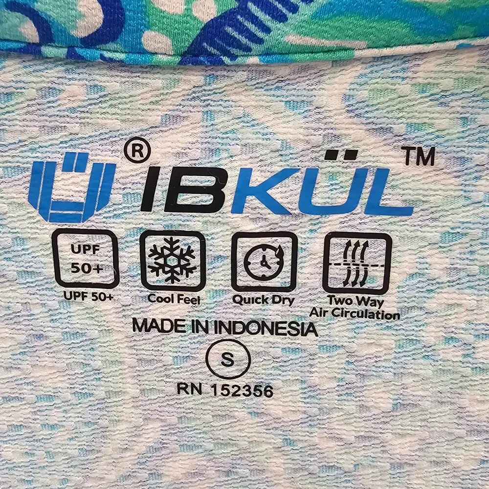 IBKUL Krista Blue Turquoise Short Sleeve Mock Neck 1/4 Zip Golf Tennis Shirt S